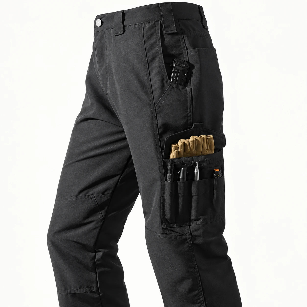 Detail of the work pants tool pockets